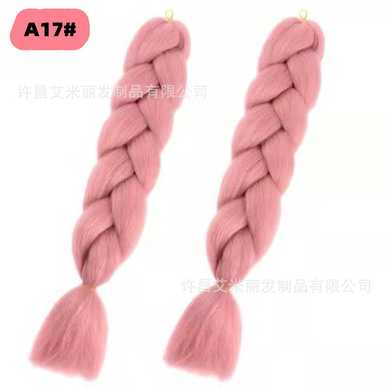 Trenzas africanas con cabello rosa渐 – materiales de alta temperatura, estilo boxeador