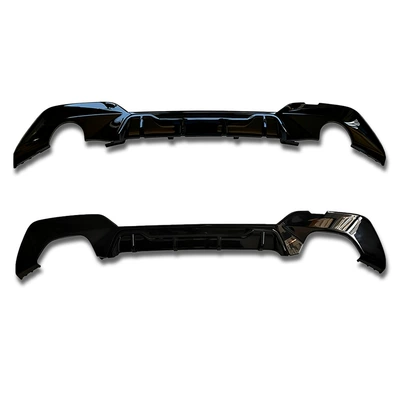 Suitable for Bmw New 3 Series (2019+) G20 G28 Mp Model Car Rear Lip with Dual Round or Square Exhaust Outlets (Spoiler) - bright-black