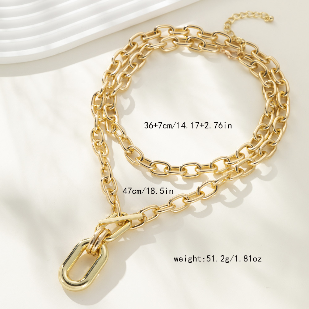 16g Weight Bracelets, Necklace Classification 1 Piece Quantity Street Occasion Alloy Material Geometric Pattern Unisex Gender Plating Design Streetwear Style Streetwear Geometric Alloy Plating Unisex Bracelets Necklace 3