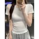 Spice Girls Shoulder Short-sleeved T-shirt Women's Summer 2024 New Figure Pure American Tight Short Tea Style Top