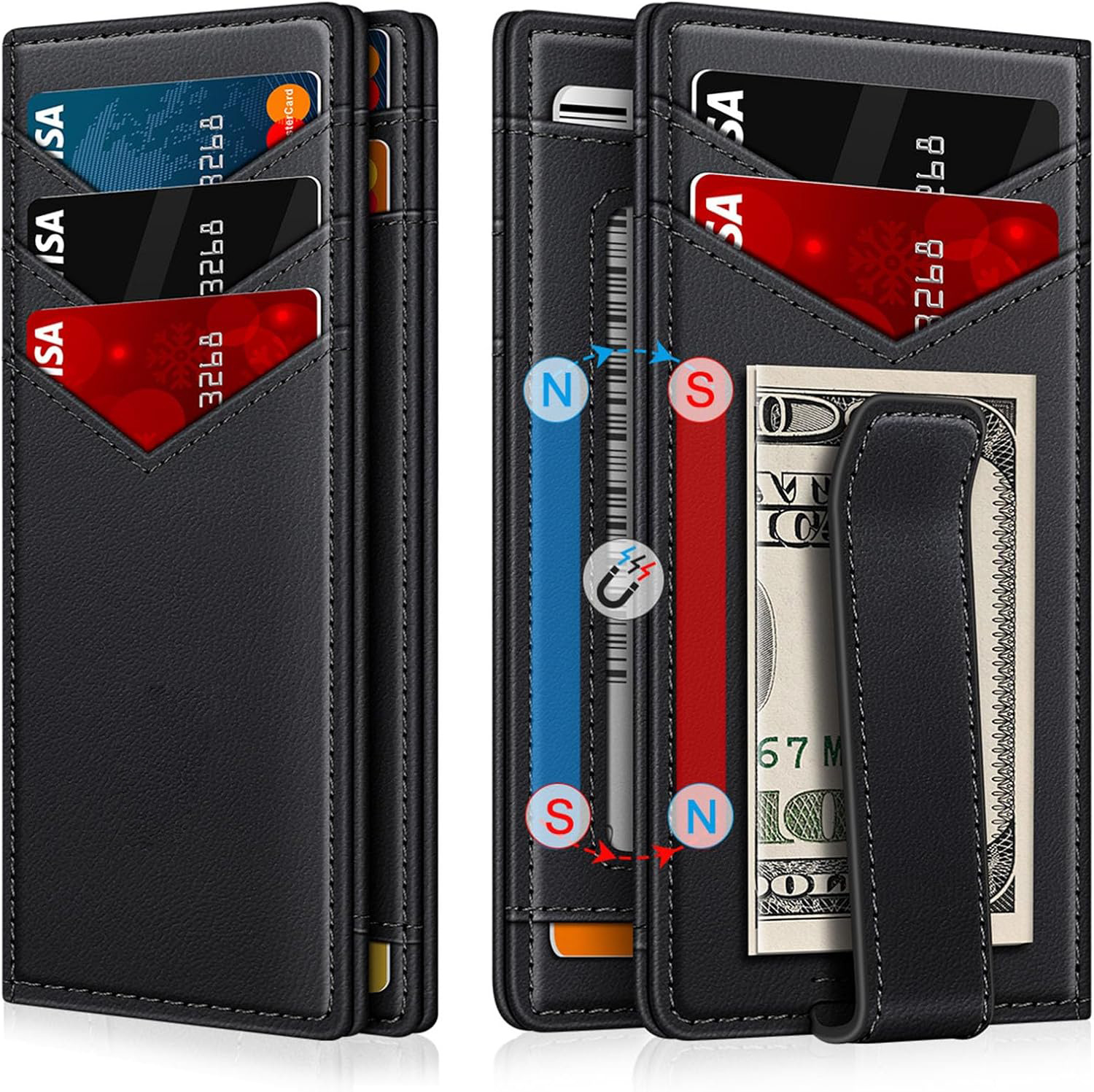 Cartera de cuero con cepillo antirrobo RFID de comercio exterior personalizada Cartera de cuero para hombre retro de gran capacidad Cartera de cuero de negocios minimalista