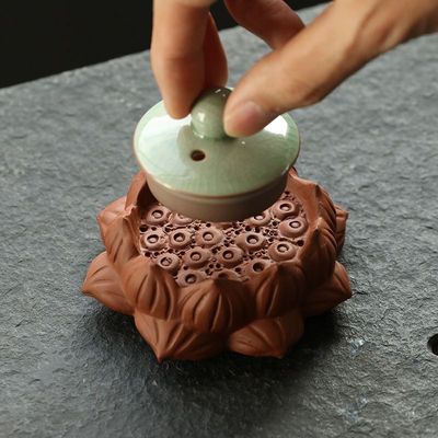 originality Cinnabar Lotus Tea darling Decoration Teapot lid Kungfu Online tea set Boutique Tea Play Tea ceremony parts