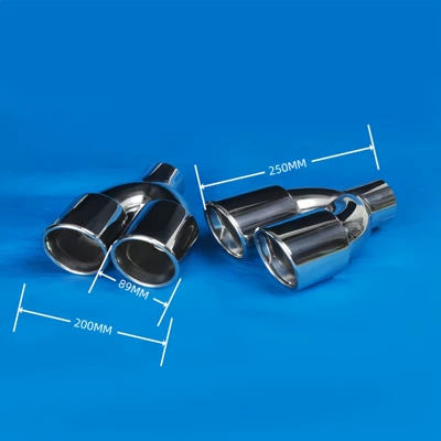 Stainless Steel Titanium-Plated Black Dual Exhaust Tailpipe Car Modification Exhaust Pipe Silencer Manufacturer Wholesale in Stock (Exhaust pipe) - 02-52003-u-shaped-double-outlet