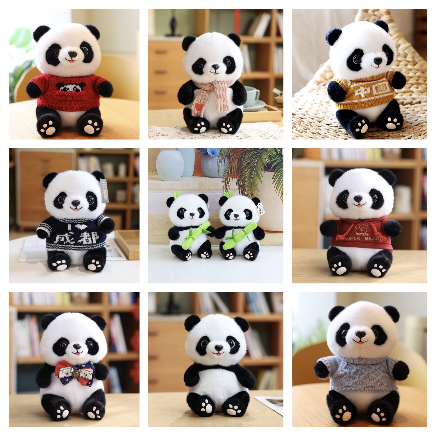 货源创意婚庆可爱生日礼物抓机娃娃新年大熊猫毛绒玩具玩偶公仔