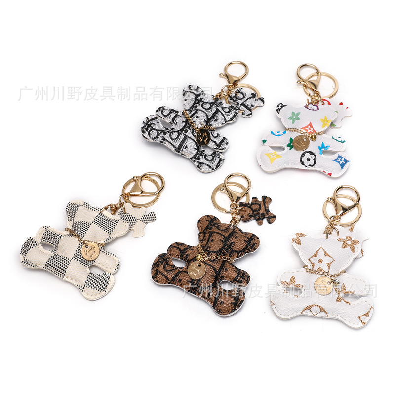 Miu Bear Bag Pendant Lv Bear Keychain Pendant Key Chain Leather Bear Bag Pendant Gift