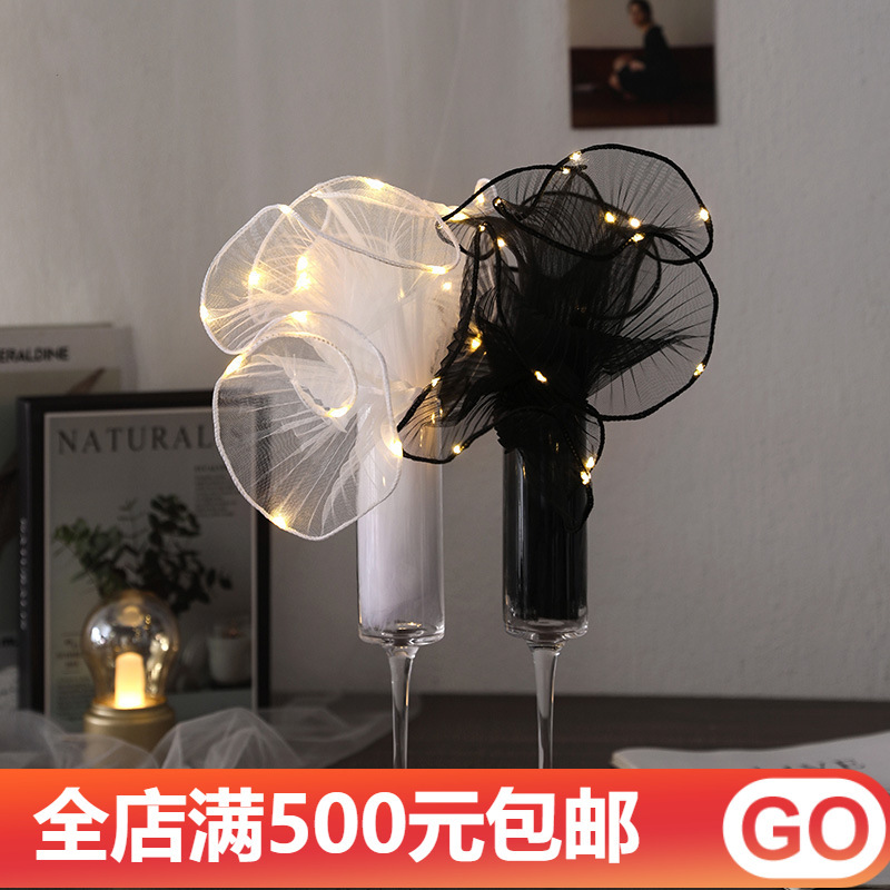 New with light spray yarn pleated wave Yarn Cake baking side yarn flower shop flower packaging materials wholesale