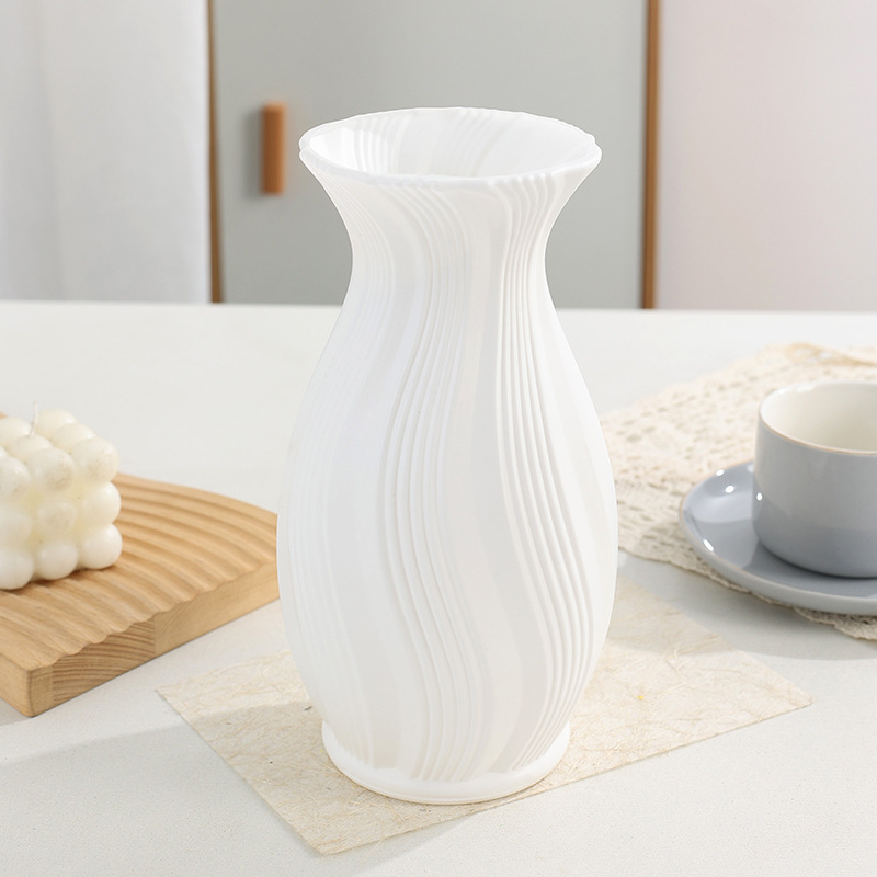 Flores de plástico blanco transfronterizo lujoso patrón vertical nórdico retro versátil decoración de la sala de estar accesorios floral venta al por mayor caliente image 23