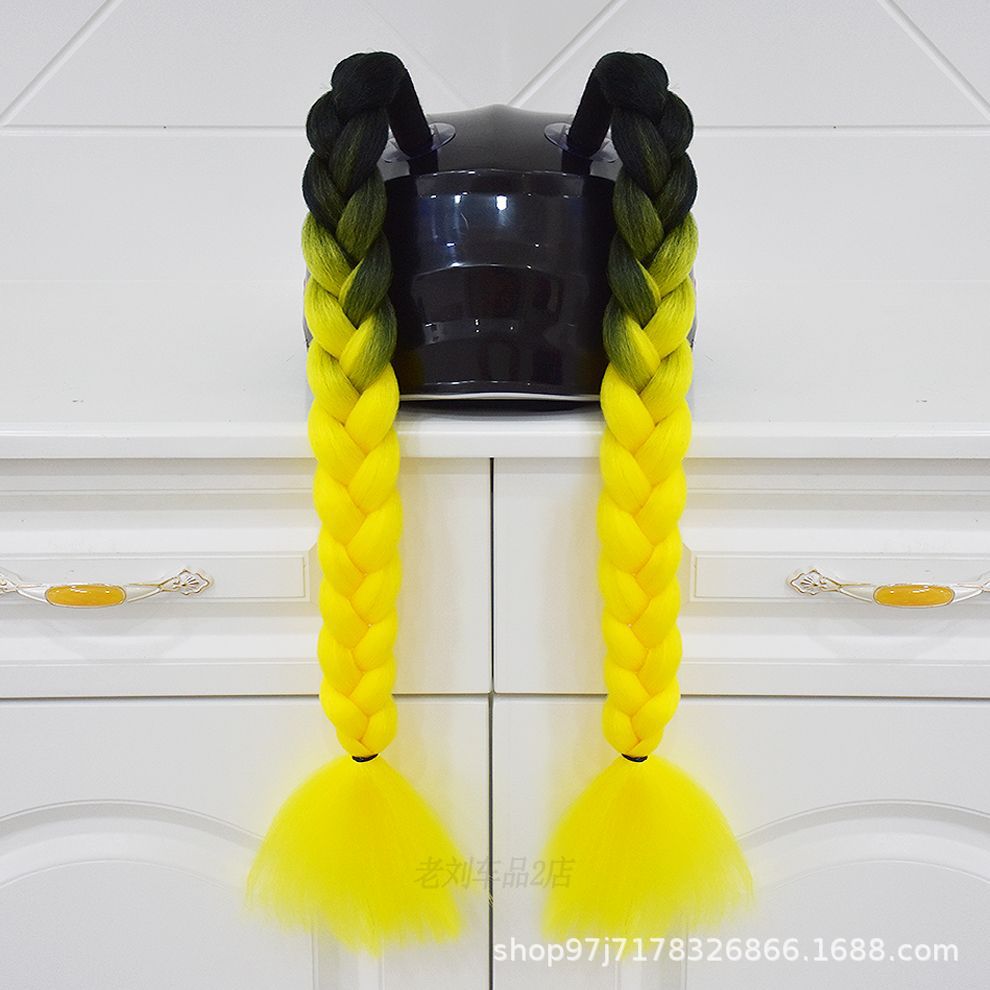Auto Parts and Accessories, Motuoche Rider Motorcycle Decoration - black-and-yellow-braids-pair