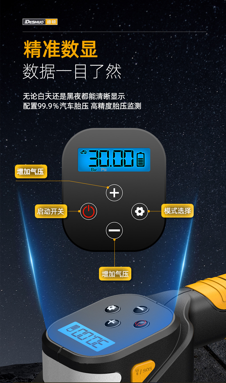 Car Inflator Portable Car Inflator Car Tire Outdoor Electric Inflator High Pressure Inflation