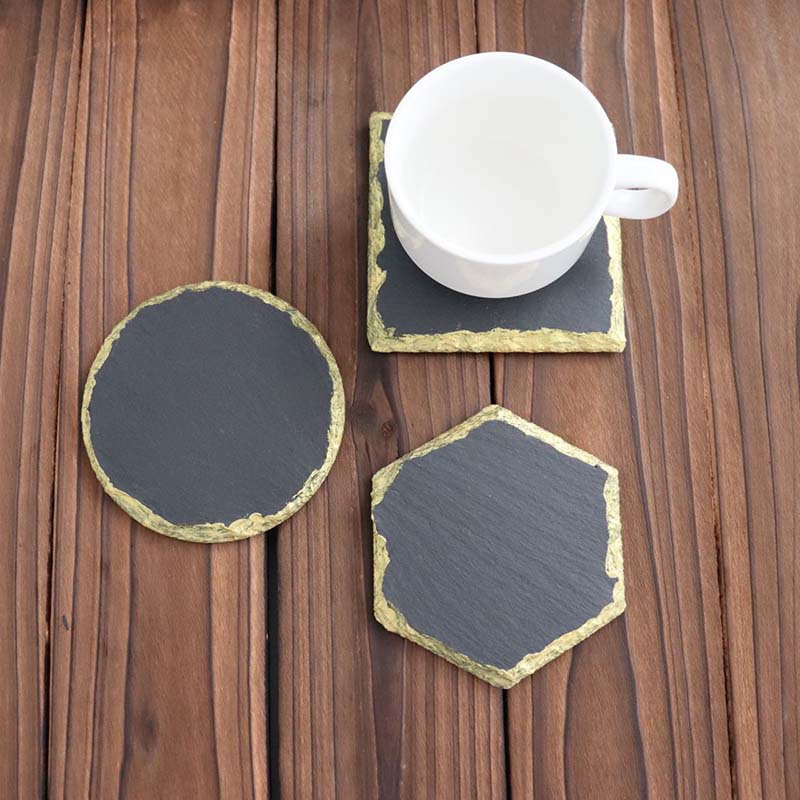 Estilo retro natural posavasos pizarra Phnom Penh whisky Coaster aislamiento roca montaña de té posavasos accesorios de tiro