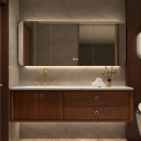 Окрашенный красный дуб Новый китайский стиль в ванной комнате Комбинированная ванная комната для ванной комнаты каменная плита керамическая мыть бассейн бассейн для мытья бассейн