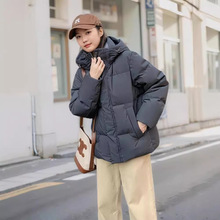 羽绒服女短款2025年新款冬季加厚宽松连帽小个子白鸭绒甜美外套