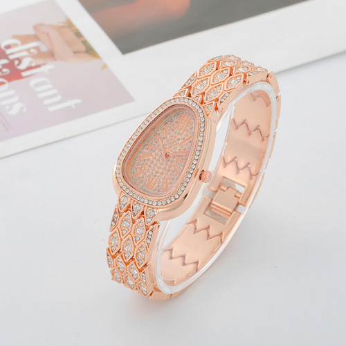 Direct Sale from BW Manufacturer - High-end Serpentine Women's Bracelet Watch with Full Diamond Fashion Quartz Watch - One Piece per Order