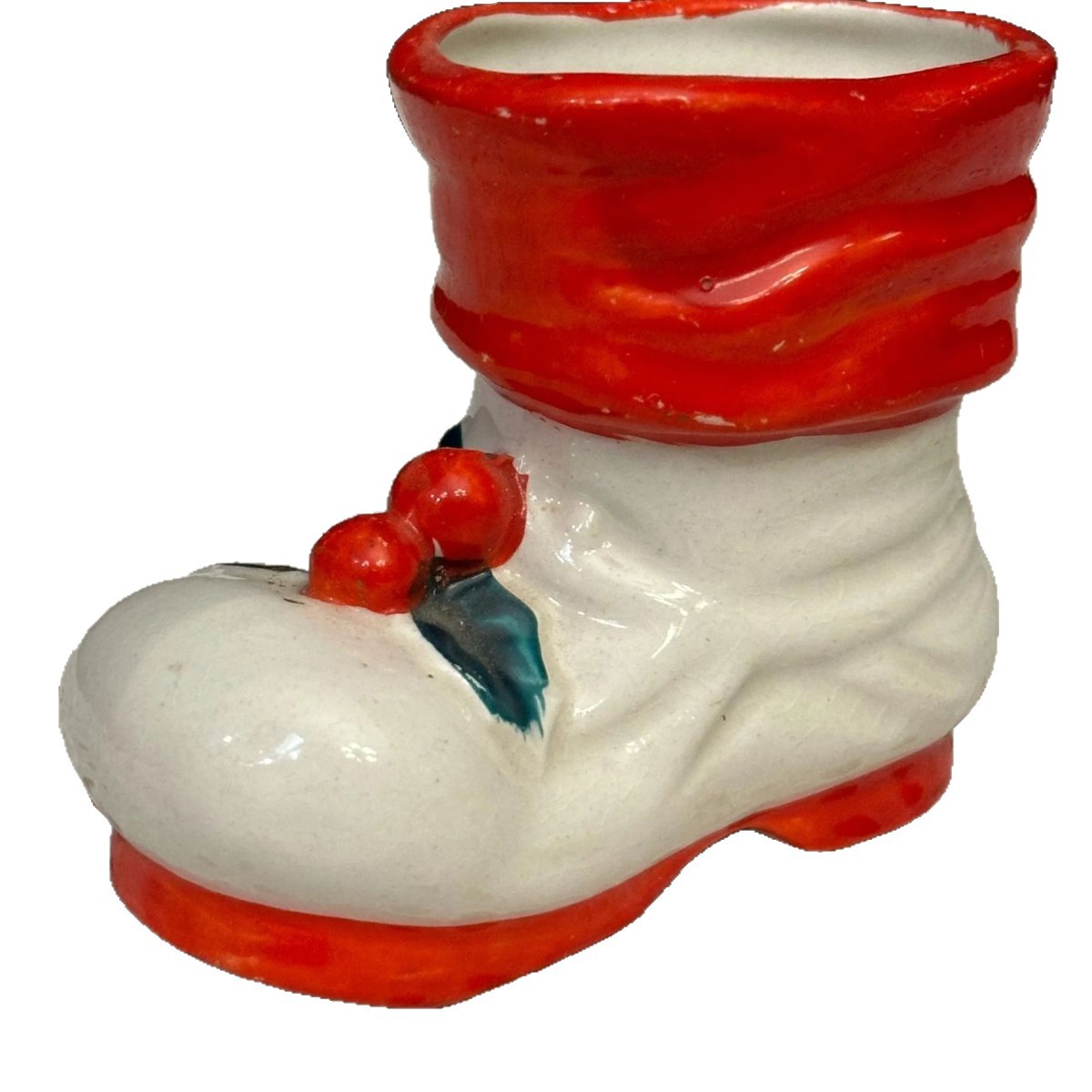 Qin Sheng botas de cerámica de Navidad de forma cerámica cereza cinta taza de Navidad adornos de regalo creativos encantadores