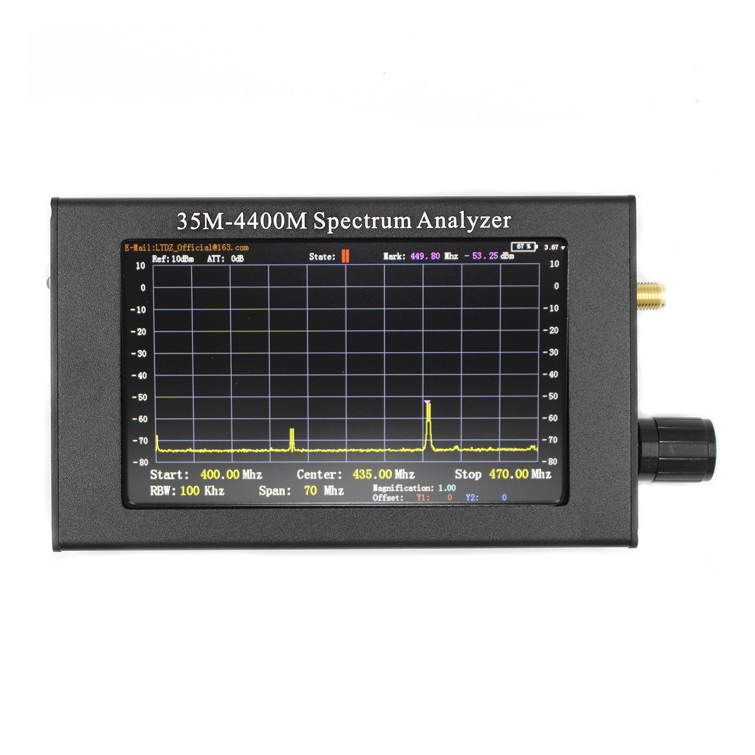 4.3inch Tft Color Lcd Screen Handheld Portable Spectrum Analyzer 35M-4400Mhz Spectrum Analyzer