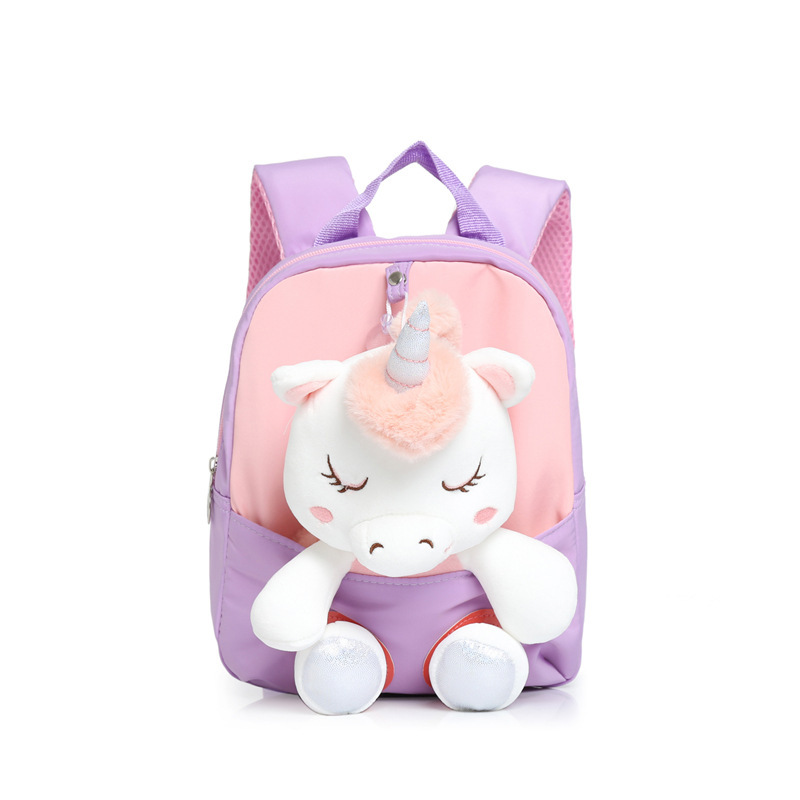 Nuevos bolsos de peluche de dibujos animados para niños, bolsas de muñecas de unicornio coreanas, bolsas escolares para niñas lindas para jardín de infantes