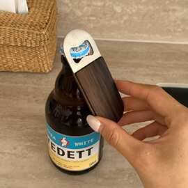 磁吸冰箱贴啤酒开瓶器高颜值开啤酒黑胡桃启瓶盖器日式起子高颜值