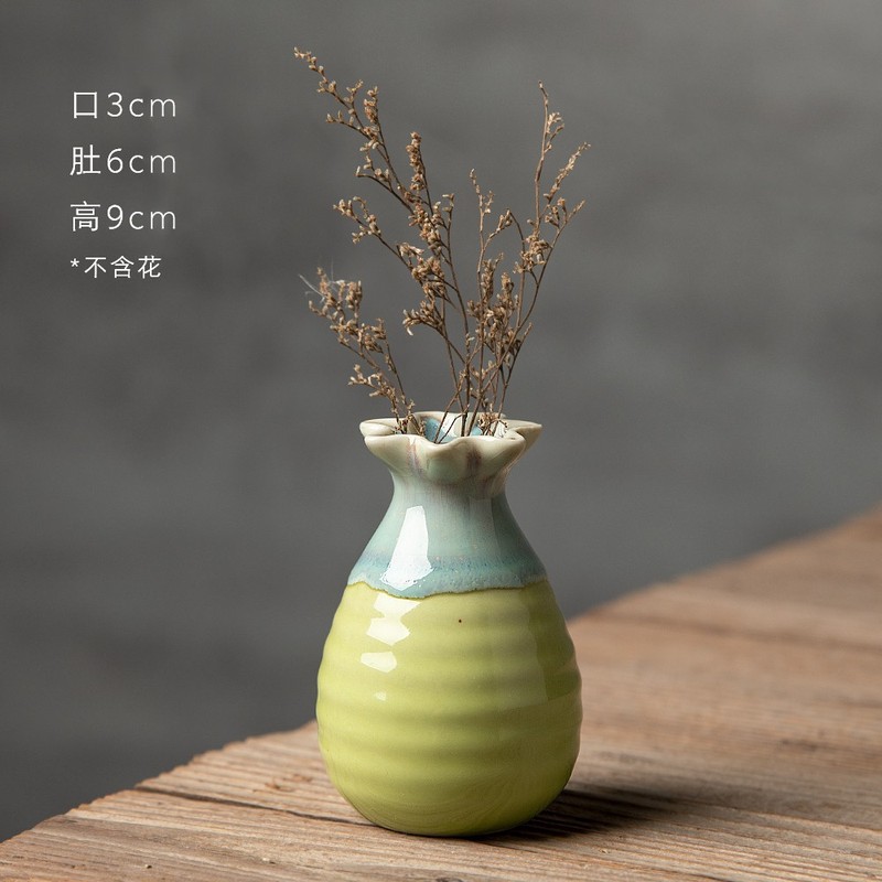 景德镇陶瓷小花瓶ins风卧室水培植物客厅摆件插花干花手工装饰品|undefined