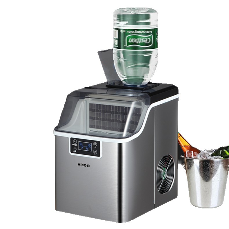 Hicon Huikang hielo hogar pequeño dormitorio estudiante 25/30kg leche automática tienda de té comercial máquina de cubitos de hielo