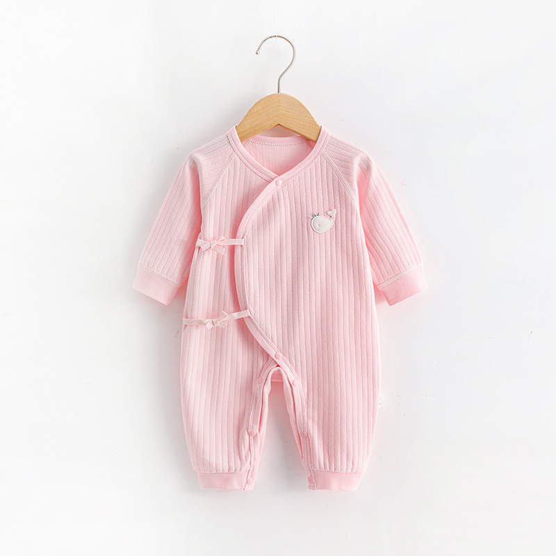Ropa para niños otoño bebé mono cuatro estaciones sin hueso puro algodón bebé mameluco recién nacido manga larga mameluco