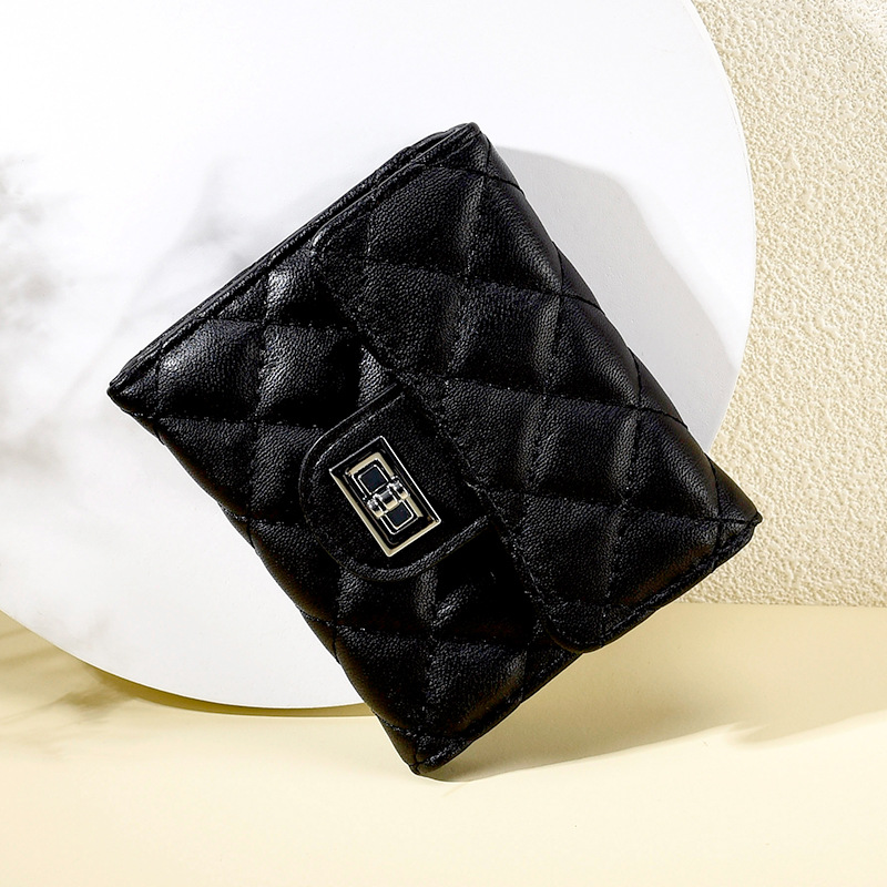 Nuevo estilo coreano de las mujeres cartera rombo simple chica multi-Tarjeta posición anti-desgaussing estudiante monedero cartera al por mayor