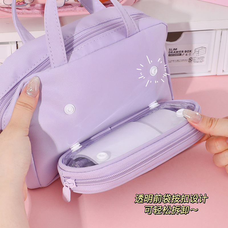 Caja de lápiz de gran capacidad de dibujos animados al por mayor bolsa de almacenamiento de caja de lápiz portátil de estudiante bolsa de cosméticos lindo caja de papelería liquidación de pérdida