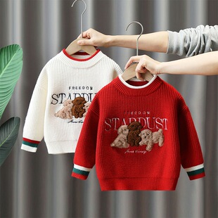 4735 Boys' Autumn and Winter Sweaters Children's Thickened Pullover Tops Children's Winter Cartoon Sweaters 2025 Trend