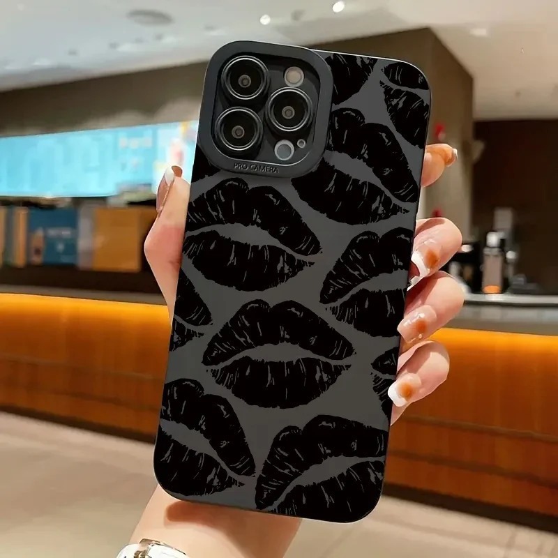 35g Weight iPhone Applicable Brands Phone Cases Classification Silica Gel Material Lips Pattern Novelty, Streetwear Style Silica Gel Lips Novelty Streetwear Phone Cases Phone Accessories 8