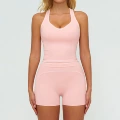 7028 vest + 7028 shorts—peach pink