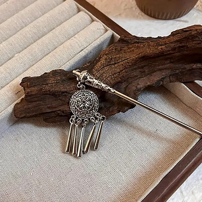 Zhao LuSi con el estilo antiguo de plata esterlina minoría de estilo de viento de paso swing Su clip de niños de alto nivel de joyas de pelo de disco