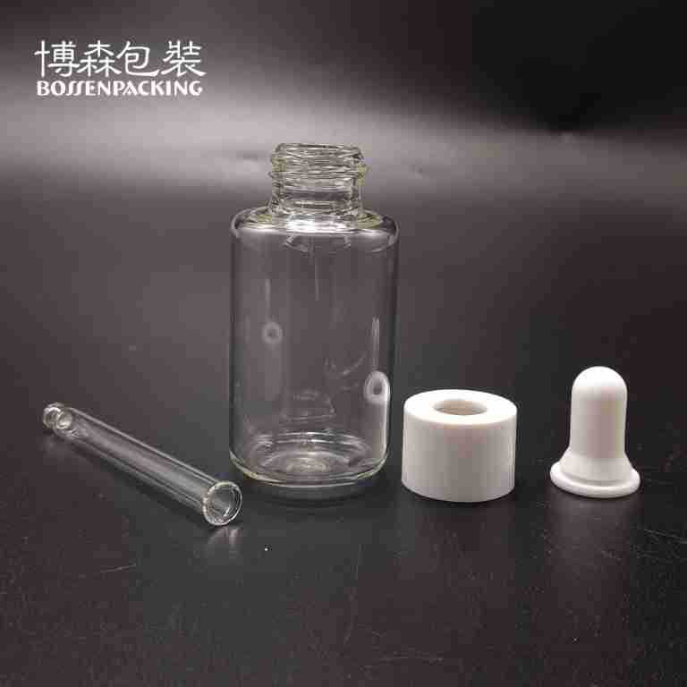 精油瓶 透明玻璃滴管瓶 化妆品分装瓶 40ML精华原液瓶