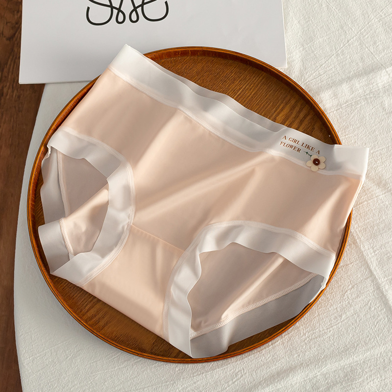 Bragas que no dejan marcas para damas delgadas transpirables mascarilla facial de seda de hielo calzoncillos para niñas entrepierna antibacteriana de algodón puro bragas transparentes que no dejan marcas