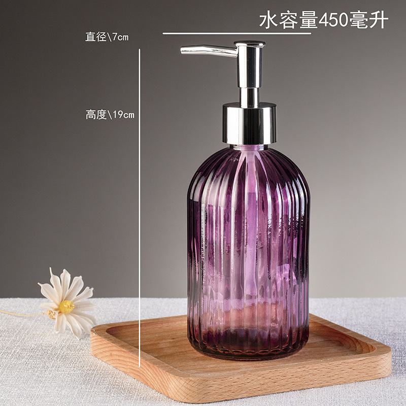 Spot al por mayor botella de desinfectante de manos botella de gel de ducha de vidrio tipo prensa desinfectante de manos botella de loción botella de champú