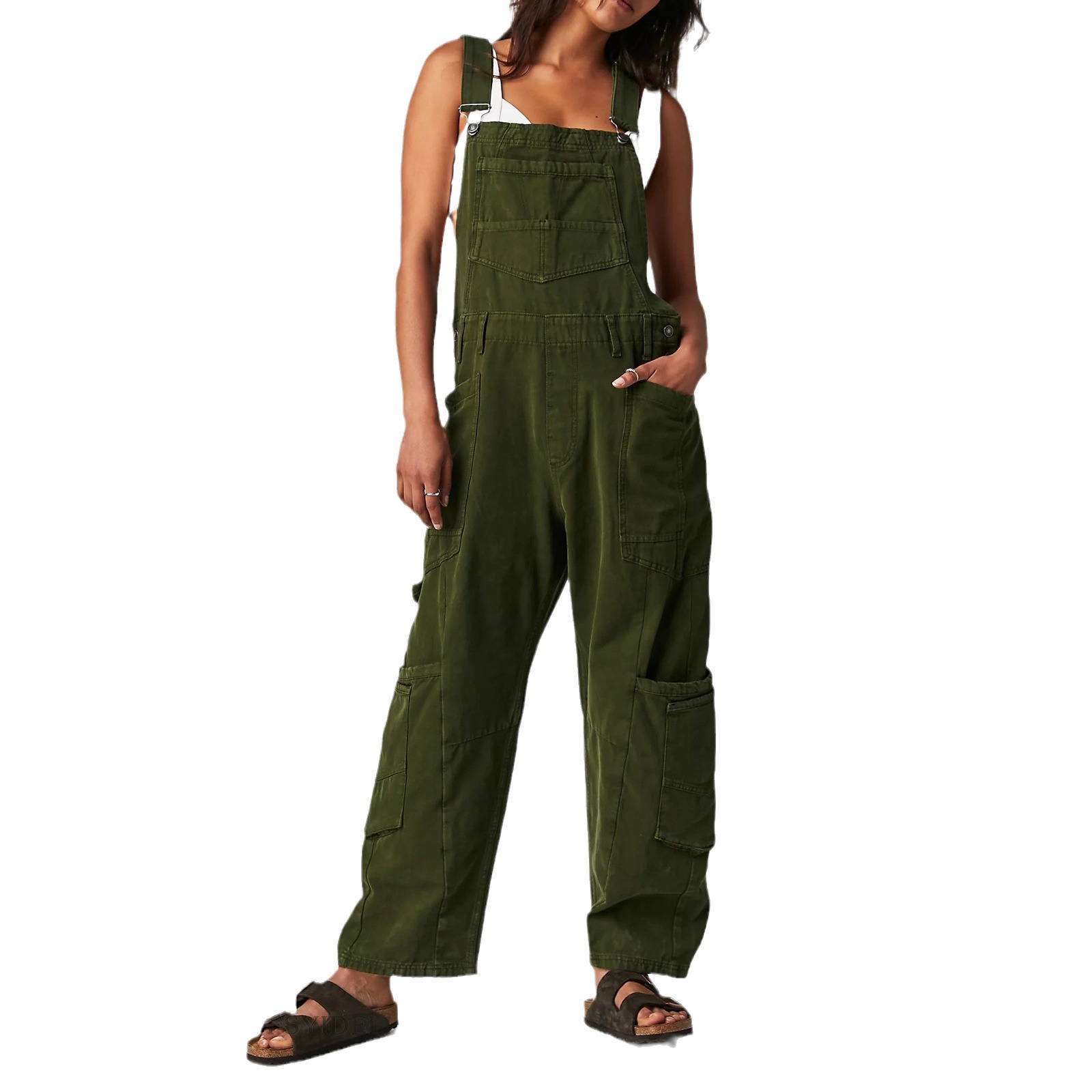 Pantalones vaqueros largos para mujer de Amazon, nuevos, casuales, holgados, sin mangas, overoles de mezclilla para trabajo, SU3563