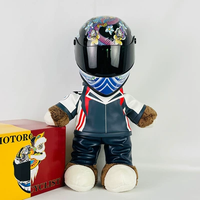 Battery Car Decoration Gift Cycling – Motosiklet dəbilqələri - 28cm-flower-bear-japanese-dragon-s-size-includes-helmet-buckle