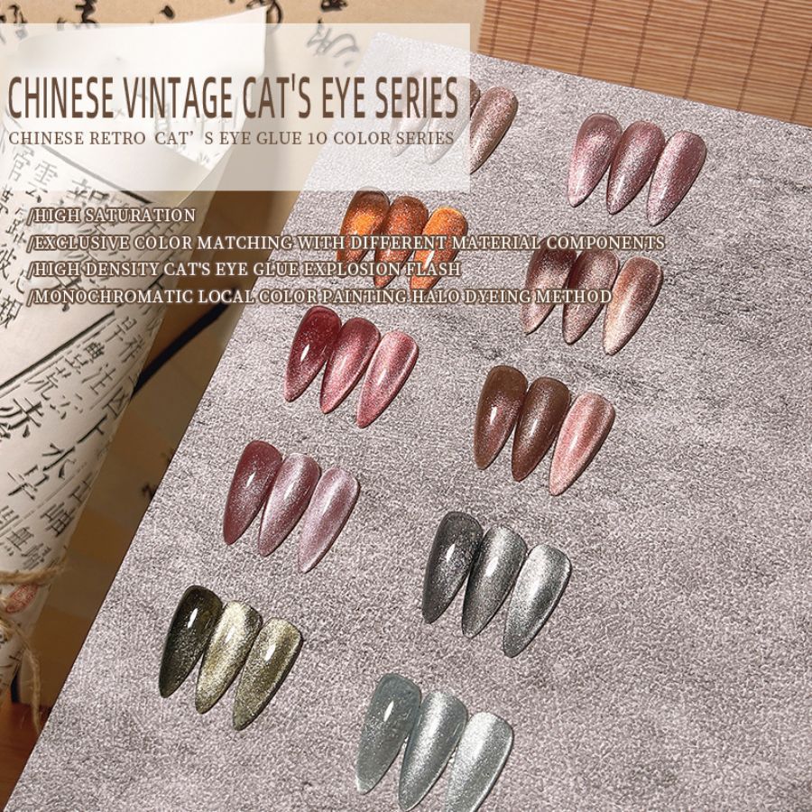 Flash chino retro ojo de gato esmalte de uñas pegamento nuevo otoño no gris ojo de gato pegamento para salón de uñas