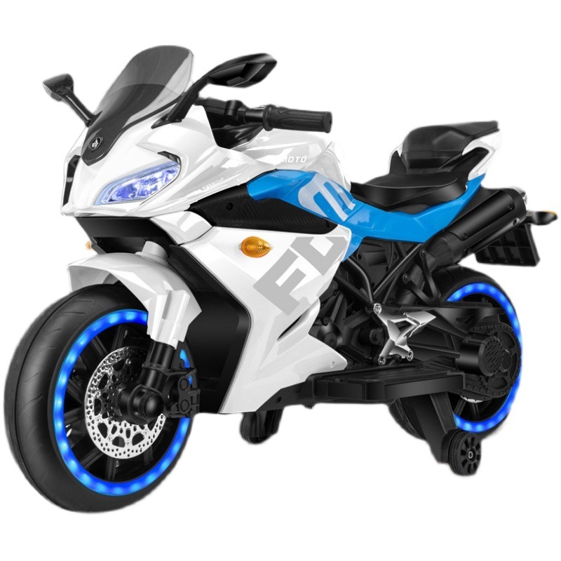 La motocicleta eléctrica para niños puede sentarse niños y niñas doble control remoto motocicleta de juguete grande 4-6-10 años de carga