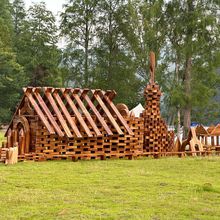 大型碳化积木木制实木儿童户外幼儿园超大炭烧建构区益智搭建木头