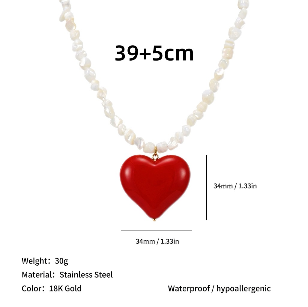 Exquisite Deep Sea Shell Pendant Necklace With Turquoise And Pearl_voghion.com