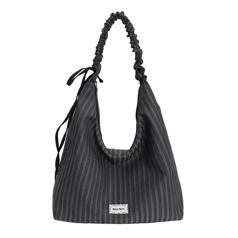 2026 New Korean Style Niche Polka Dot Shoulder Bag For Women Large Capacity Canvas Tote Bag Versatile Crossbody Bag - Thumbnail 7