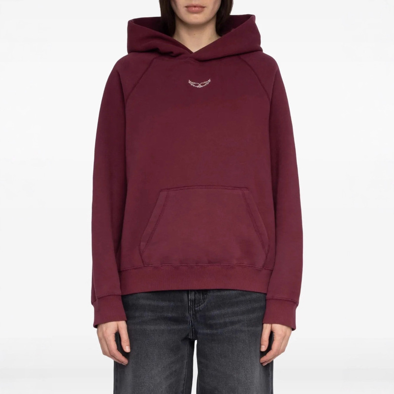 25 Years New Winter European and American Style Fashion Trendy Personalized Pattern Rhinestone Hooded Sweatshirt Stylish Fleece Sweatshirt