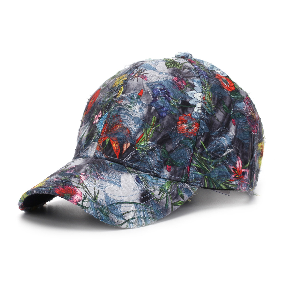 Ethnic Style Floral Baseball Cap For Women Sun Protection Hat_voghion.com