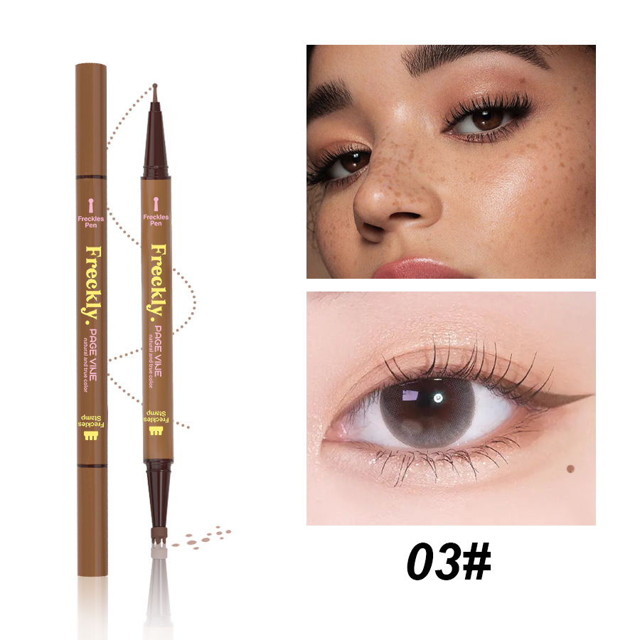 Color maquillaje PAGE VINE natural pecas pluma de doble cabeza sello impermeable duradero fácil de colorear pluma impermeable no mancha