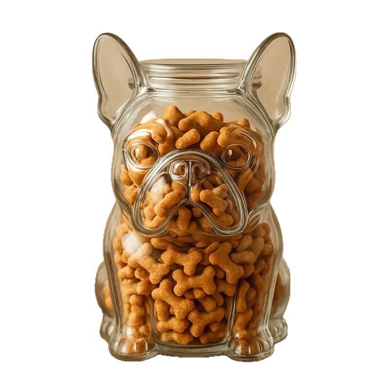 跨境新品 French Bulldog Snack Jar 宠物储存零食罐户外训练罐子|undefined