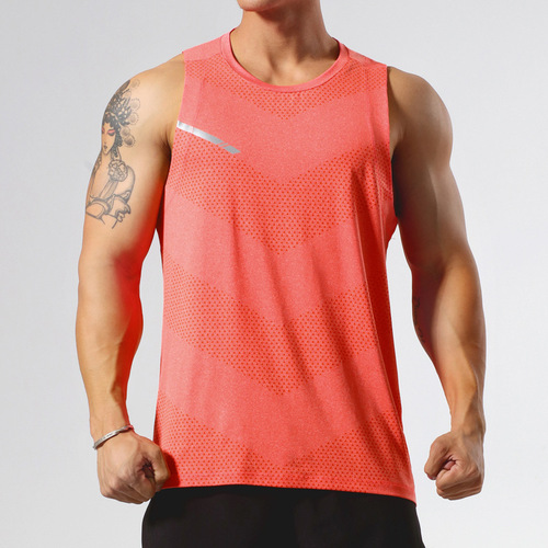 Men's Basketball Running Tank Top Loose Fit Quick Dry T-Shirt Sleeveless Open-Front Marathon Track & Field Fitness Training Top