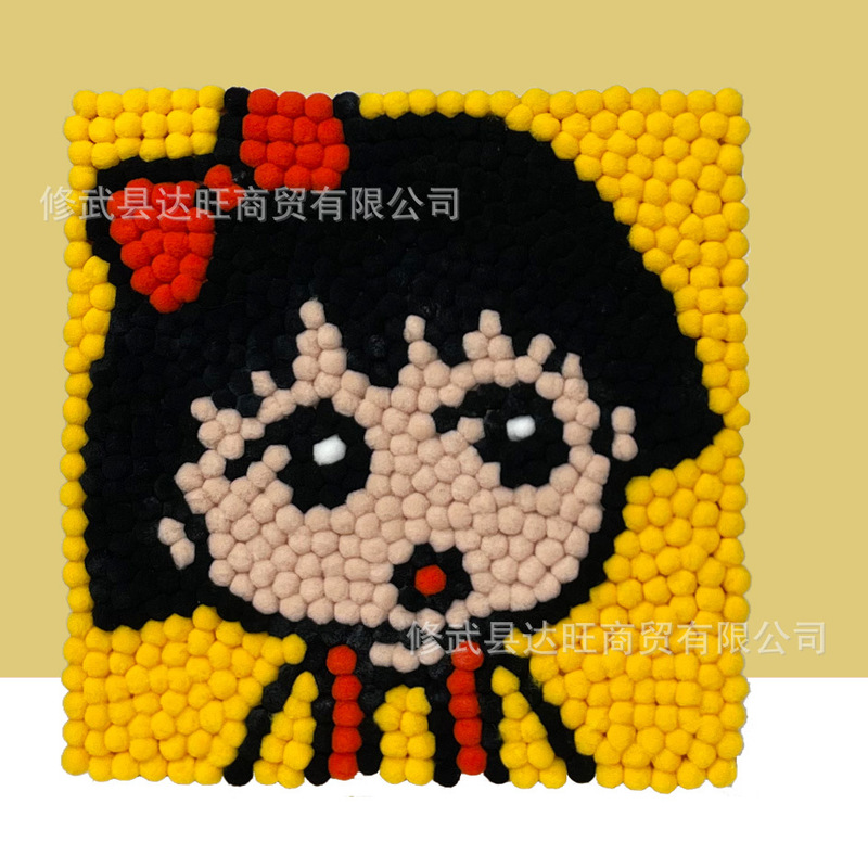 毛玉画diy材料包創意手貼りアート画デジタル油絵子供玩具出店卸売り|undefined