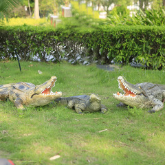 模擬動物ワニ装飾品グラスファイバー彫刻屋外都市庭園森林風景プール動物園装飾