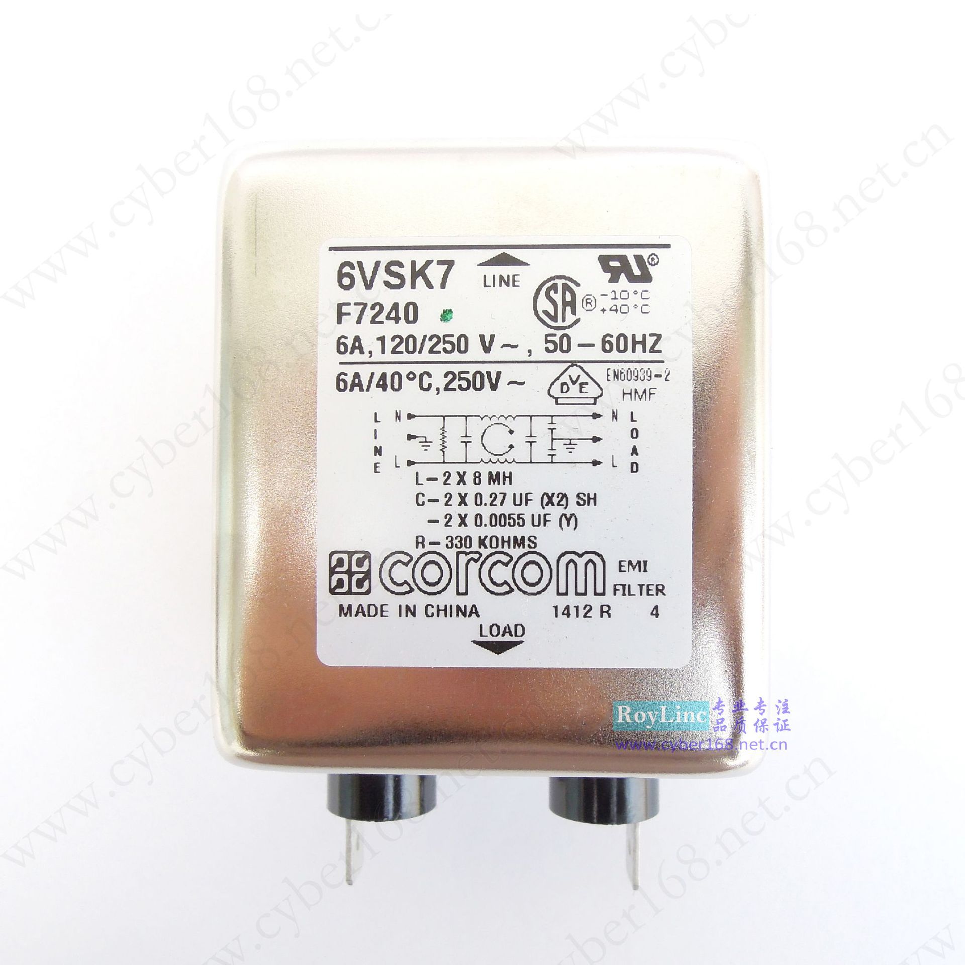 6VSK7 SK 系列 F7240 6609036-7 Corcom 6A电机测试设备用滤波器