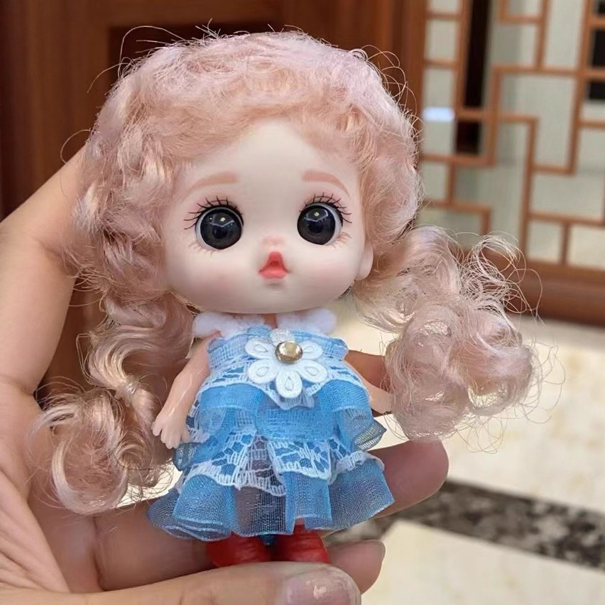 Cartoon Joint Movable Star-Eyed Princess Doll Keychain Exquisite Girl Toy Bag Pendant