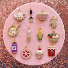 �W���羳�¿���ʳϵ�м嵰����DIY���Ͳ��L��ɫϵ��18K��ɫŮ